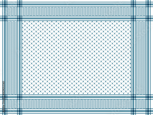 Blue palestine keffiyeh vector template for print