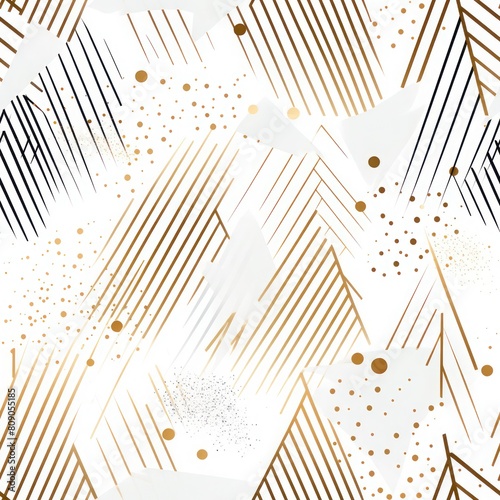 A modern and minimalist seam pattern with gold and black shapes