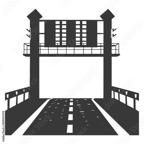 Silhouette toll road gate black color only