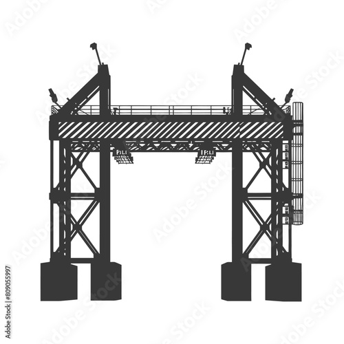 Silhouette toll road gate black color only