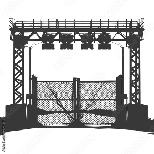 Silhouette toll road gate black color only