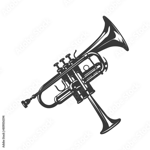 Silhouette trumpet black color only