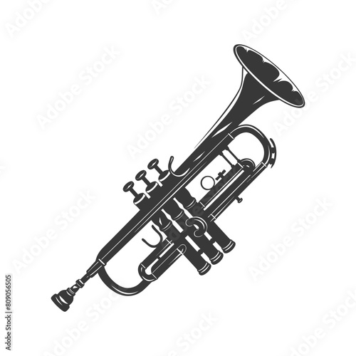 Silhouette trumpet black color only