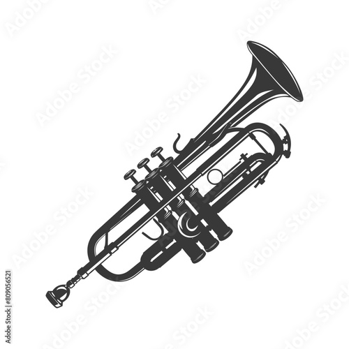 Silhouette trumpet black color only