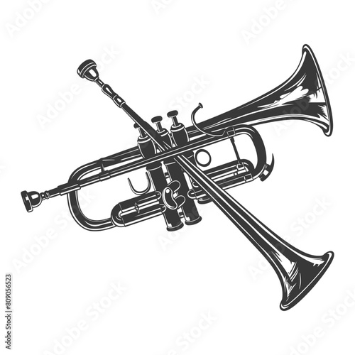 Silhouette trumpet black color only