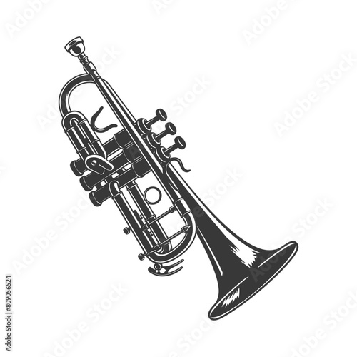 Silhouette trumpet black color only