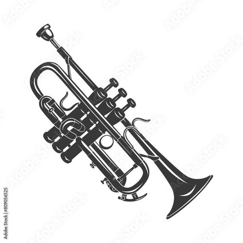 Silhouette trumpet black color only