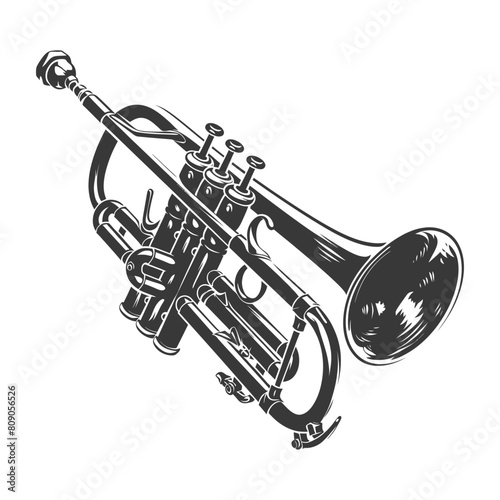 Silhouette trumpet black color only