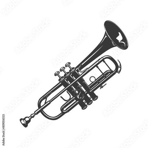 Silhouette trumpet black color only
