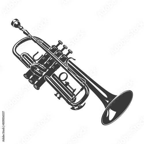 Silhouette trumpet black color only