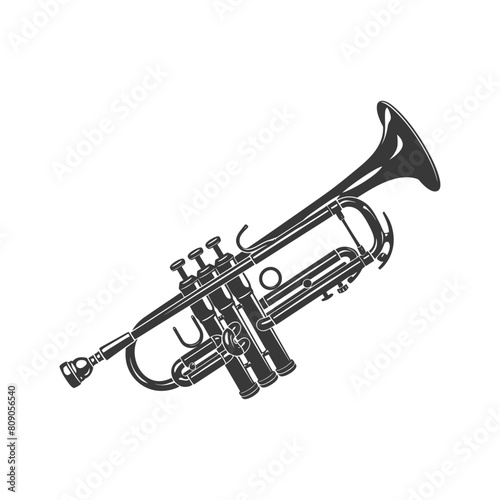 Silhouette trumpet black color only
