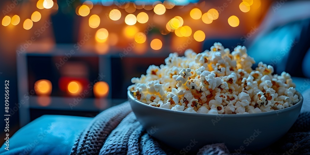 Cozy Film Night with Popcorn and Cozy Comforts at Home Cozy Film Night with Popcorn and Cozy Comforts at Home