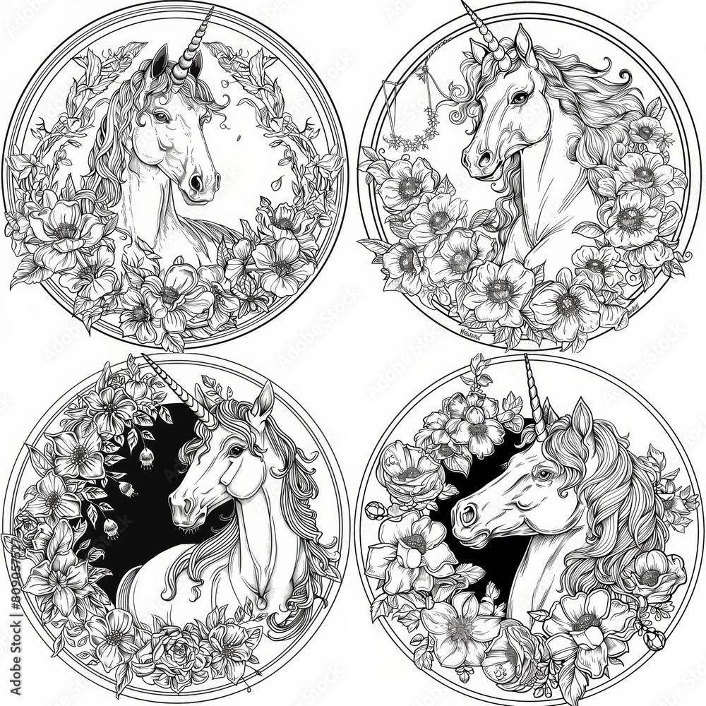 Fototapeta premium Unicorn emblem
