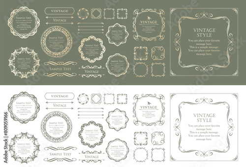 Fashionable frame. Design template. A set of gorgeous foreheads.
