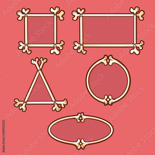 Bones creating geometrical shapes vector illustration. Learning, Math, funny design concepts. (ID: 809059331)