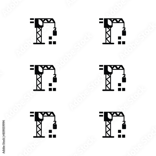 Build and construction icon element set. contractor, worker, architecture Containing crane, building, land, excavator, maintenance, and more. Solid icons vector collection.
