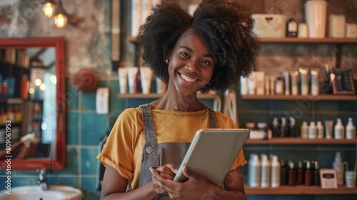 A Smiling Entrepreneur with Tablet