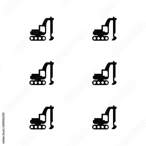Build and construction icon element set. contractor, worker, architecture Containing crane, building, land, excavator, maintenance, and more. Solid icons vector collection.