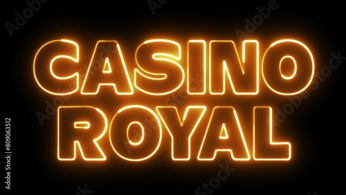 Billede på lærred Casino Royal text font with neon light