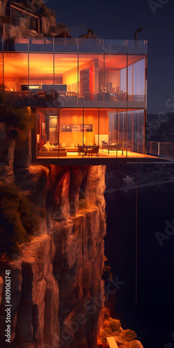 an apartment on the edge of an cliff