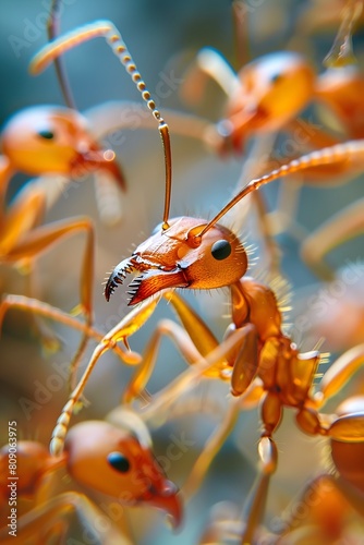 Red Ants Engaged in Intricate Communication A Glimpse into Their Purposeful Society