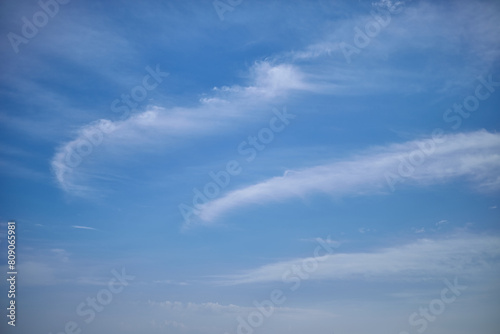 Cloudy haze in the blue sky  heavenly haze in the sky  a ridge of clouds in the sky