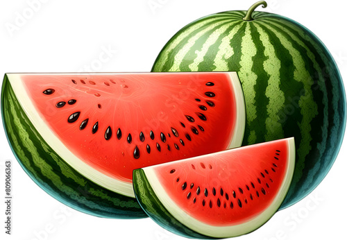 watermelon - 수박. Generative AI photo