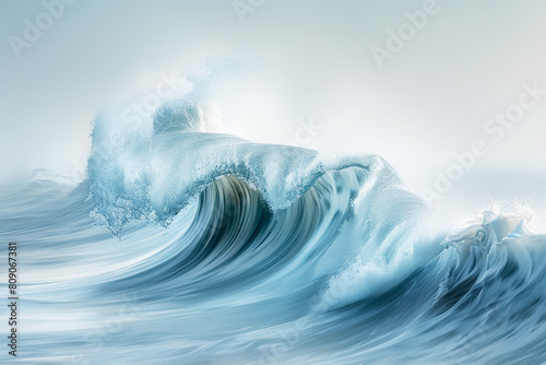 Majestic Swell: A Giant Wave Rising in Vast Ocean