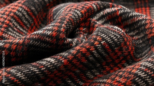 classic houndstooth check in red and black