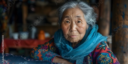 Centenarian Woman in Traditional Attire Reflecting on Her Lifelong Routine and Experiences