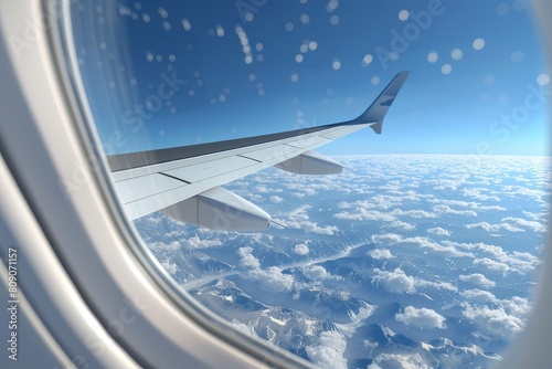 A view of the sky from an airplane window