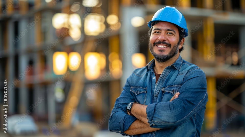 Civil Engineer Hispanic smiling with Constuction backgrounds, use for banner cover. Success in target of project goal Handsome Middle Eastern worker. Civil Engineer Hispanic smiling with Constuction backgrounds, use for banner cover. Success in target of project goal Handsome Middle Eastern worker.