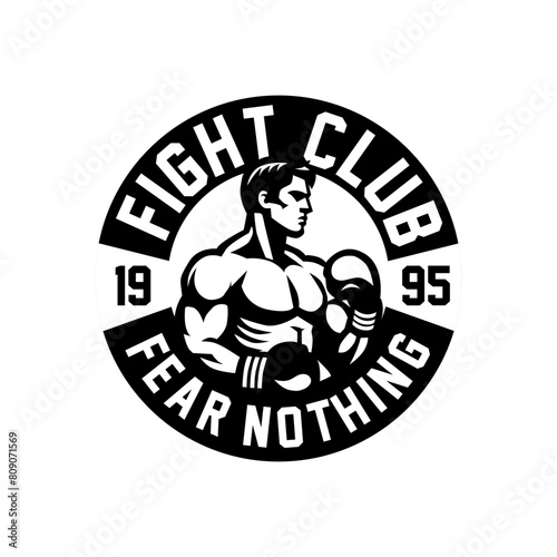 BOXING FIGHT CLUB ILLUSTRATION VECTOR LOGO 2