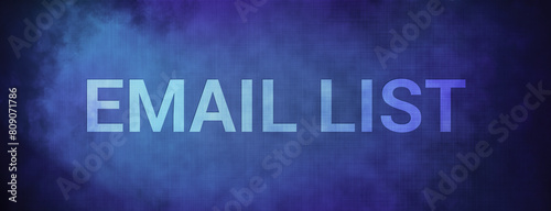 Email list isolated on fabric blue banner background abstract