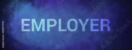 Employer isolated on fabric blue banner background abstract
