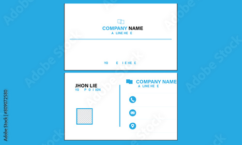 business card template design set with white or sky blue color and simple creative design