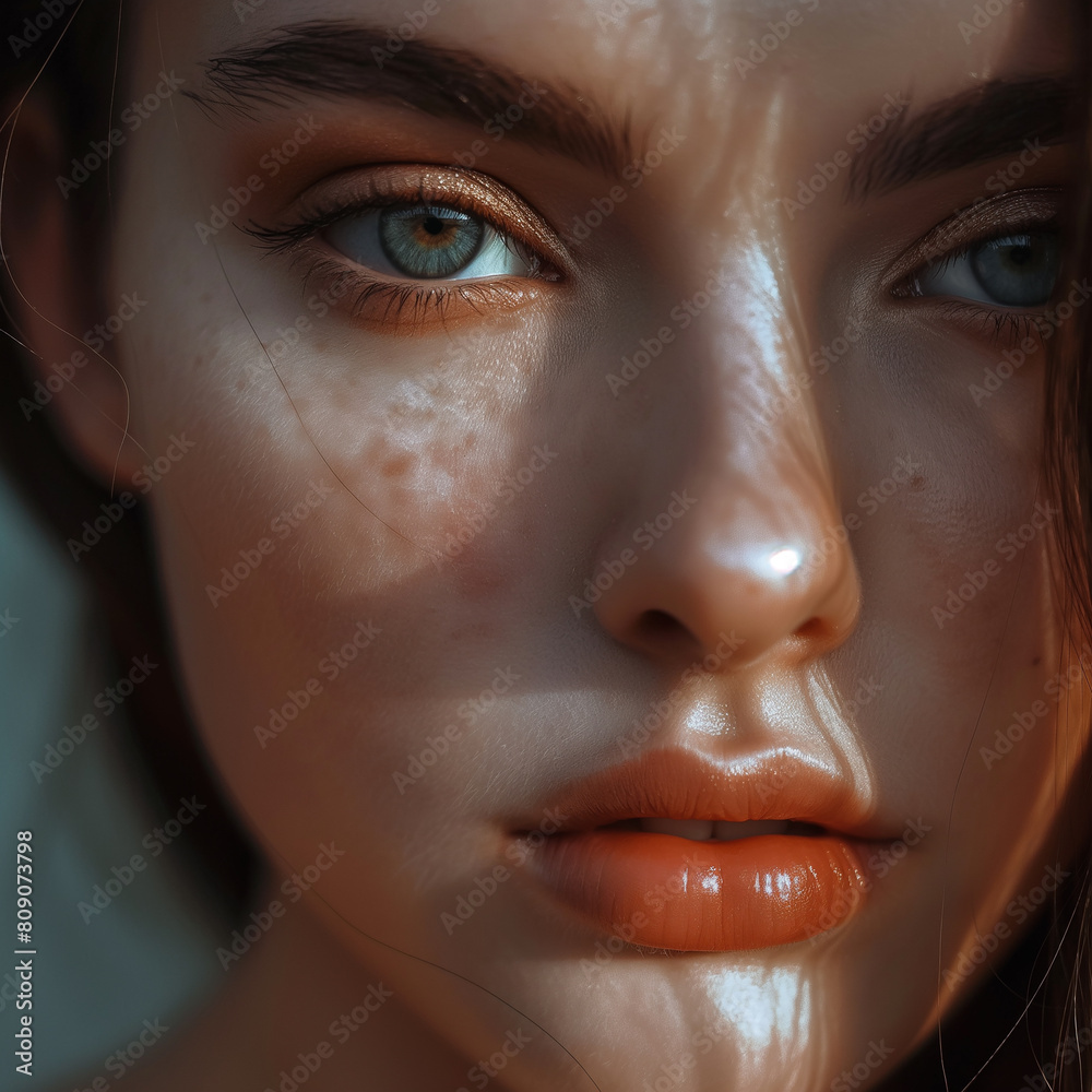 Sexy face of model, A Beautiful woman with sexy face make up., skincare and wellness. Close up Sexy face of model, A Beautiful woman with sexy face make up., skincare and wellness. Close up