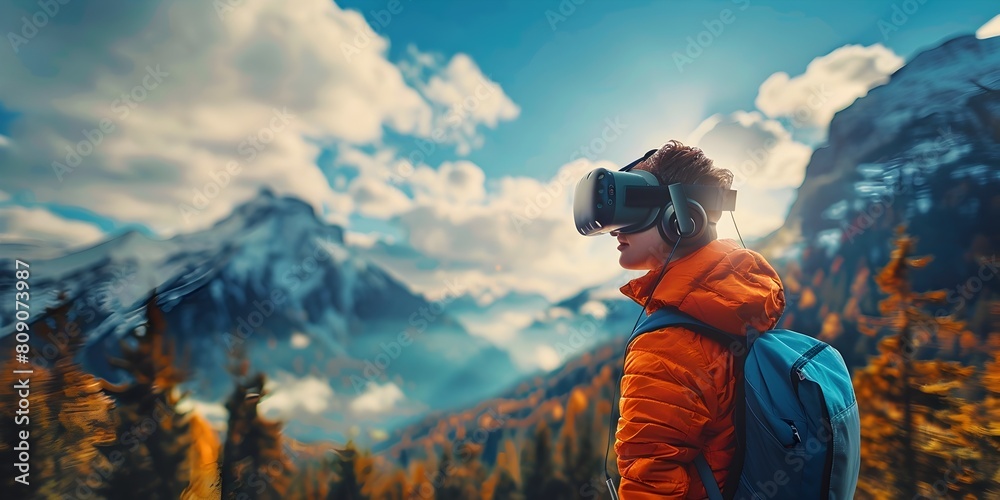 Immersive Virtual Adventure Through Breathtaking Autumnal Mountain Landscape