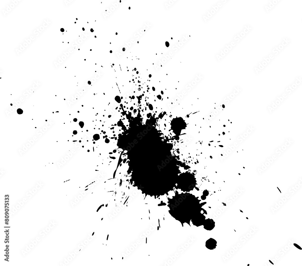 Fototapeta premium black watercolor paiting splash splatter grunge graphic element