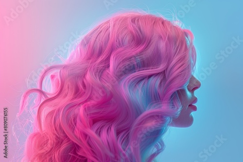 Wallpaper Mural A woman with colorful hair and a colorful dress is standing in a forest Torontodigital.ca