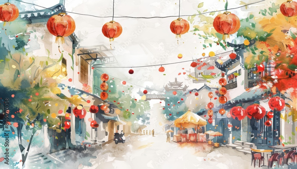 Naklejka premium Minimal blank template card for Lunar New Year