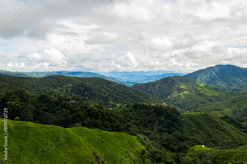 View of the green mountains at Thailand.
