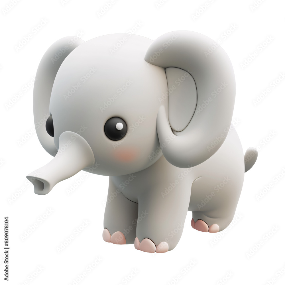 Obraz premium Cute baby elephant icon 3d rendering . ai generative