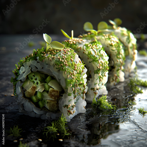 California Roll designed by a Japanese Michelin star chef. (ID: 809078341)
