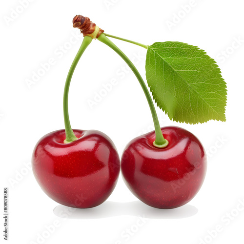Wallpaper Mural Isolated cherries. Two sweet cherry fruits isolated on white background Torontodigital.ca