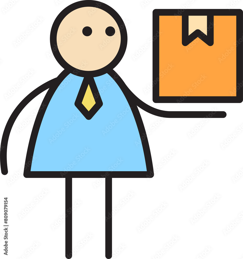 Businessman and Box Stick Figure
Businessman and Box Stick Figure