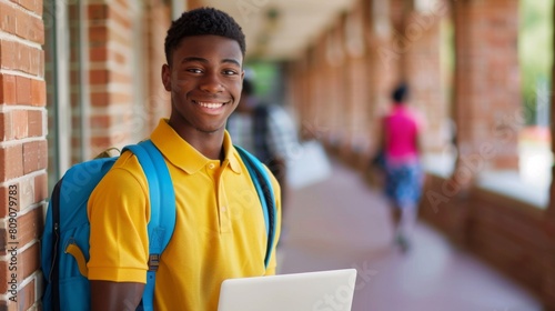 A Smiling Student with Laptop