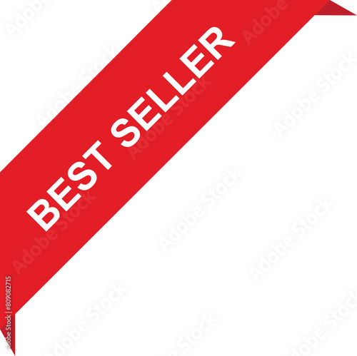 Best seller red corner ribbon tag with text