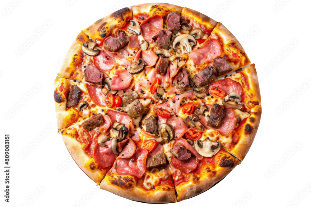 Tasty Hot Pizza Isolated White and Transparent Background