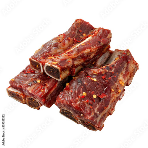 Beef spare ribs are a delicious and versatile cut of meat. They are perfect for grilling, smoking, or braising. photo